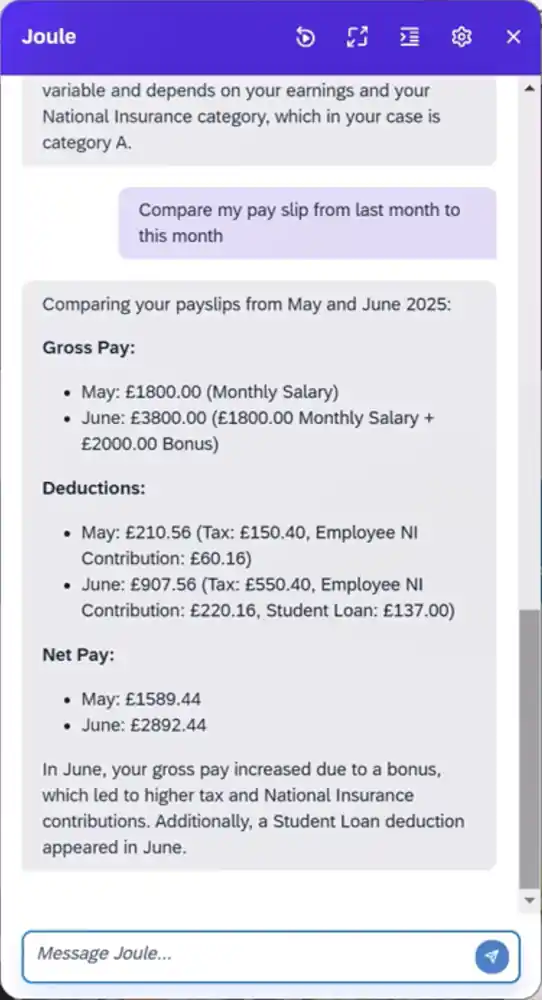 Joule - explain my pay