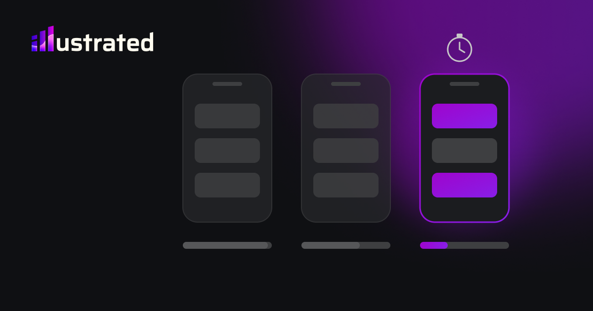 Three app screens, the third one built fastest