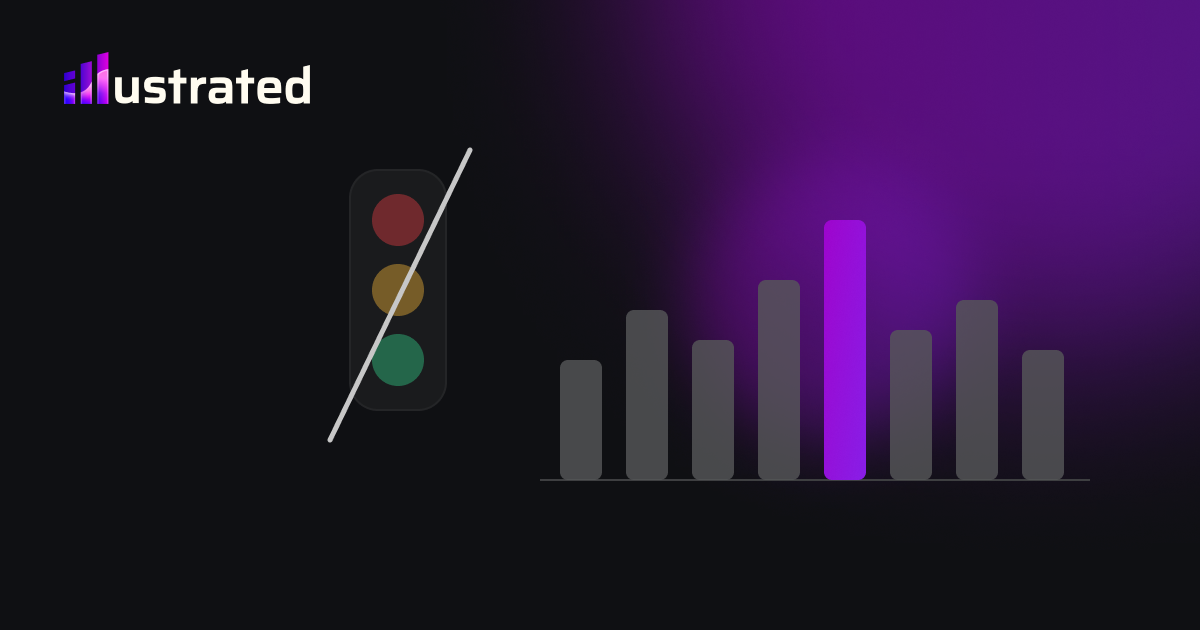 Grey bar chart with one highlighted bar instead of traffic lights