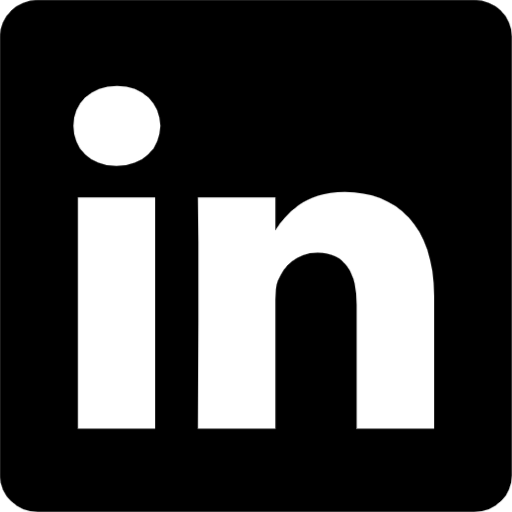 Black LinkedIn logo icon.