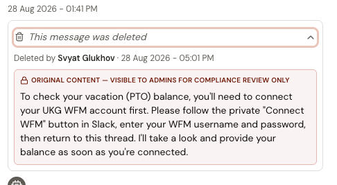 Editing a sent Slack message with edit history