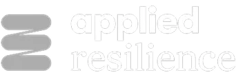 Logo with three horizontal stacked gray lines to the left of the words 'applied resilience'.
