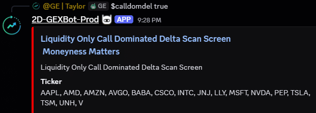 options spreads using the calldomdel and ncalldomdel scans