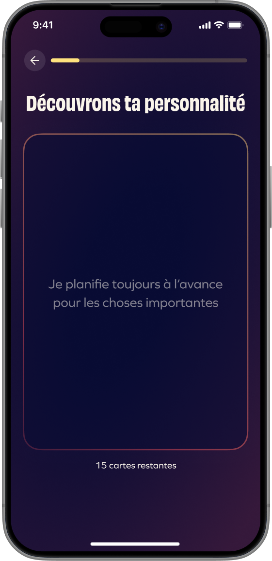 Test de personnalité interactif dans l’application GenerousCo pour mieux se connaître