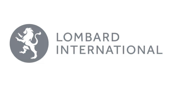 Logo de Lombard International avec un globe terrestre stylisé à gauche.