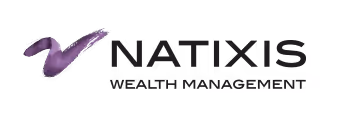 Logo Natixis Wealth Management avec un symbole violet stylisé à gauche du texte.