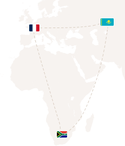 Carte du monde mettant en évidence la couverture internationale du service d'envoi de lettres.