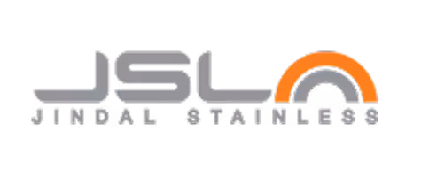 JSL Jindal Stainless logo with stylized letters and an orange arc above the last letter.