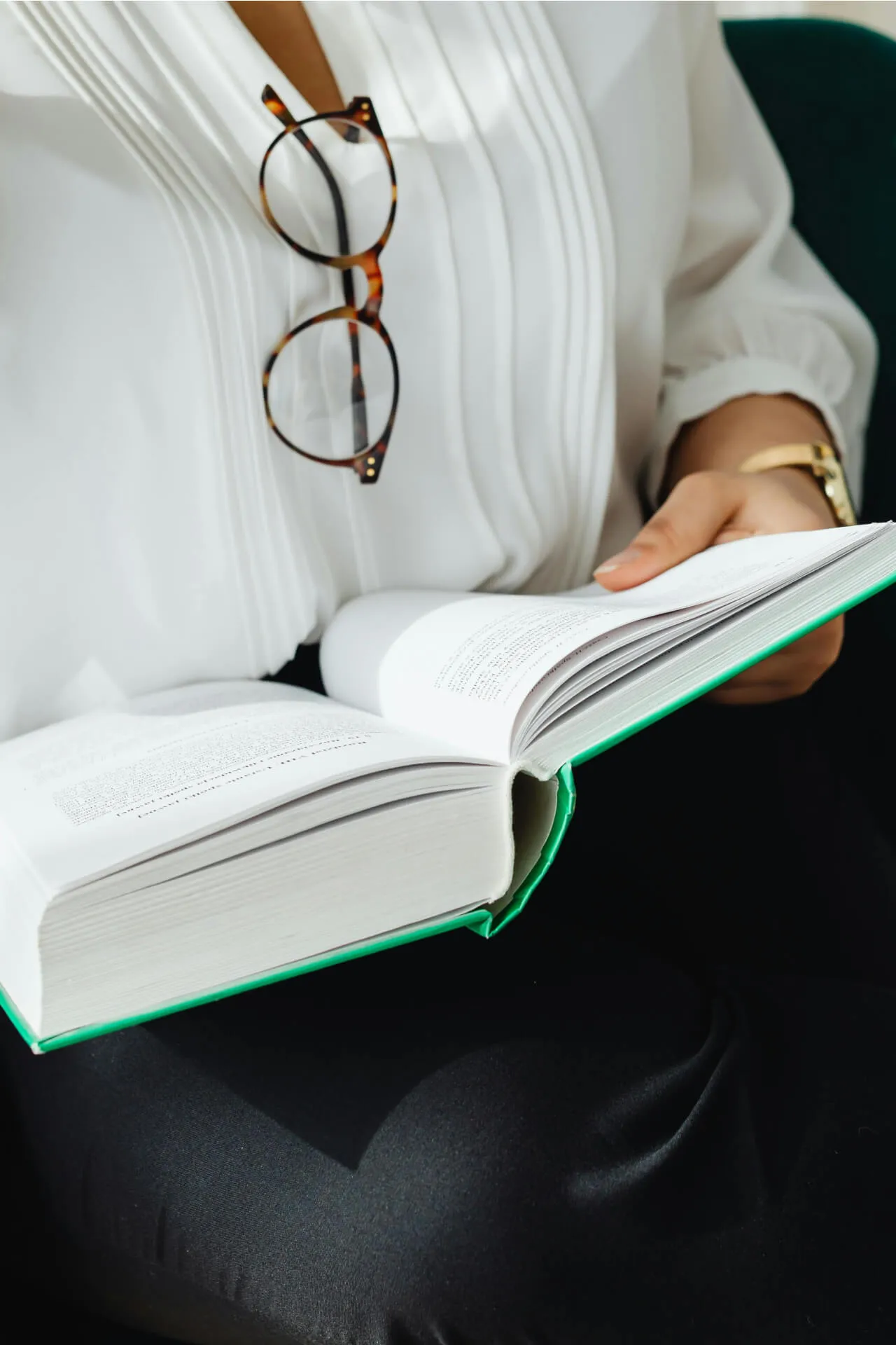 a person reading a book