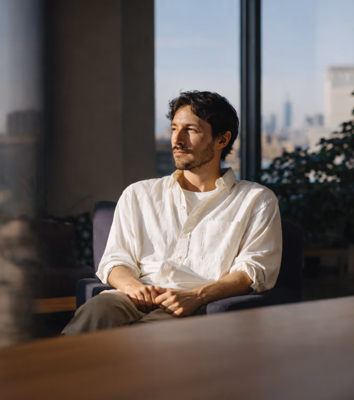 man sitting in an office