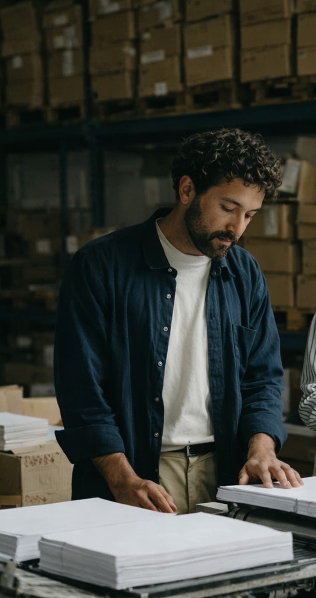 man working in a paper factory
