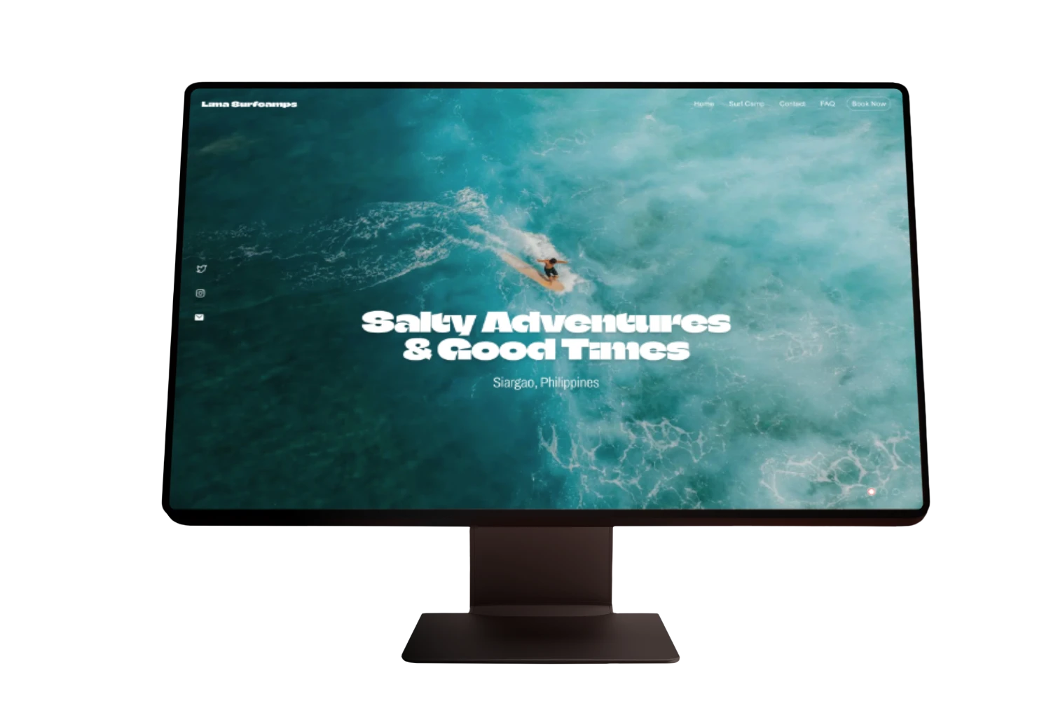 website für ein surfcamp in siargao