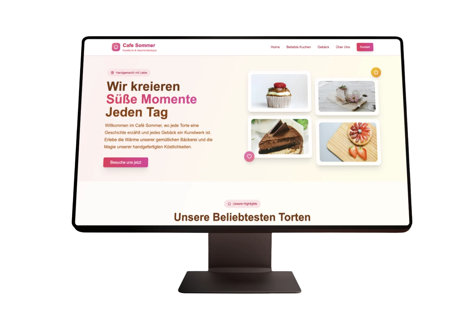 Cafe Sommer Website Mockup Showcase