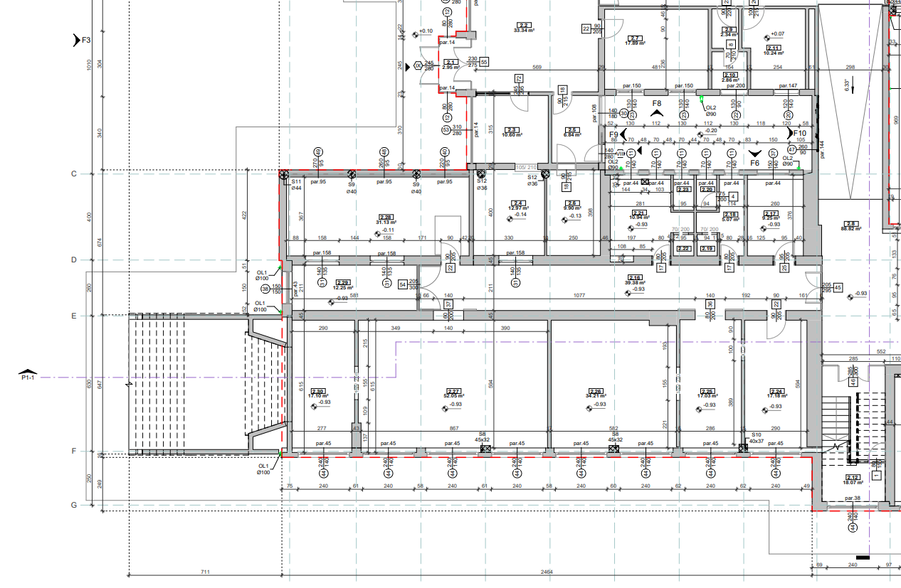 2D drawing The Clinical Centre of Vojvodina, Novi Sad, Serbia Radin AG