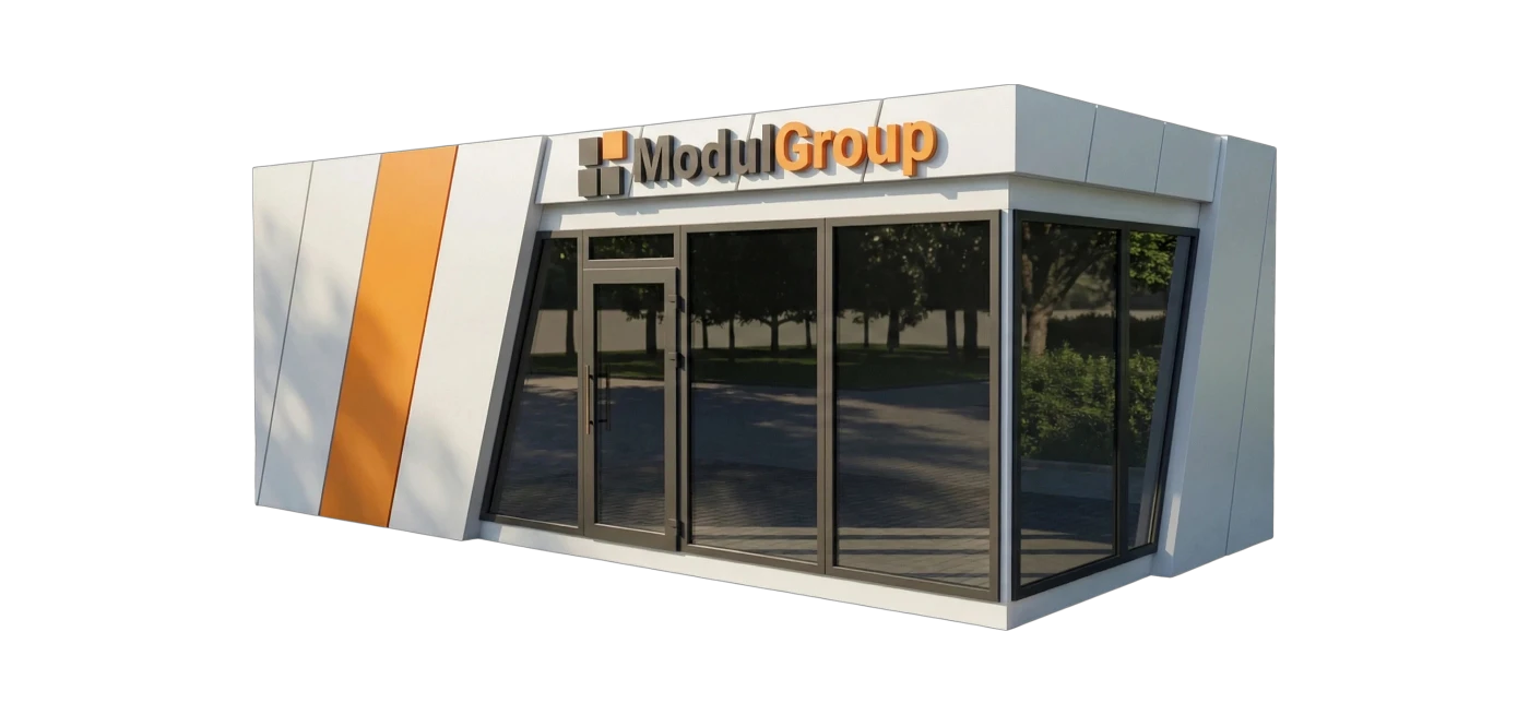 Дизайн та готові архетипи модульних офісів продажу та торгових споруд від виробника ModulGroup