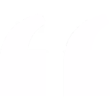 White stylized opening quotation mark icon on transparent background.