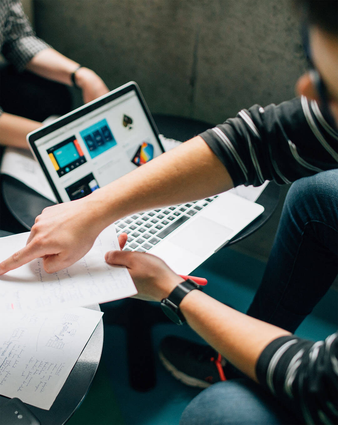 someone working on the computer 