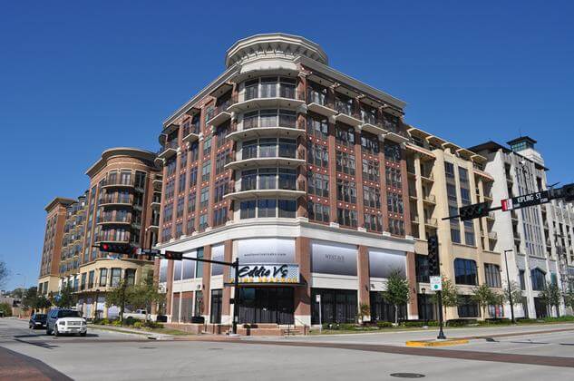 high-end corner apartment building