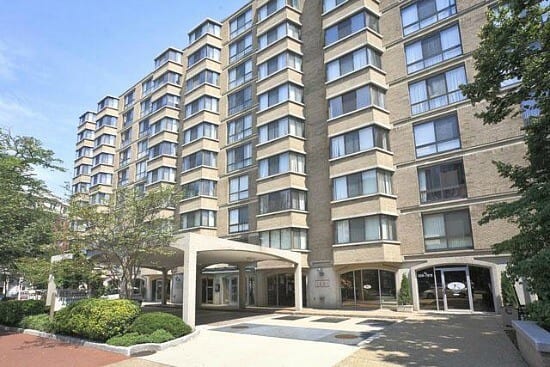 nine story urban apartment building