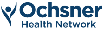 Ochsner Health Network logo with stylized human figure and text.