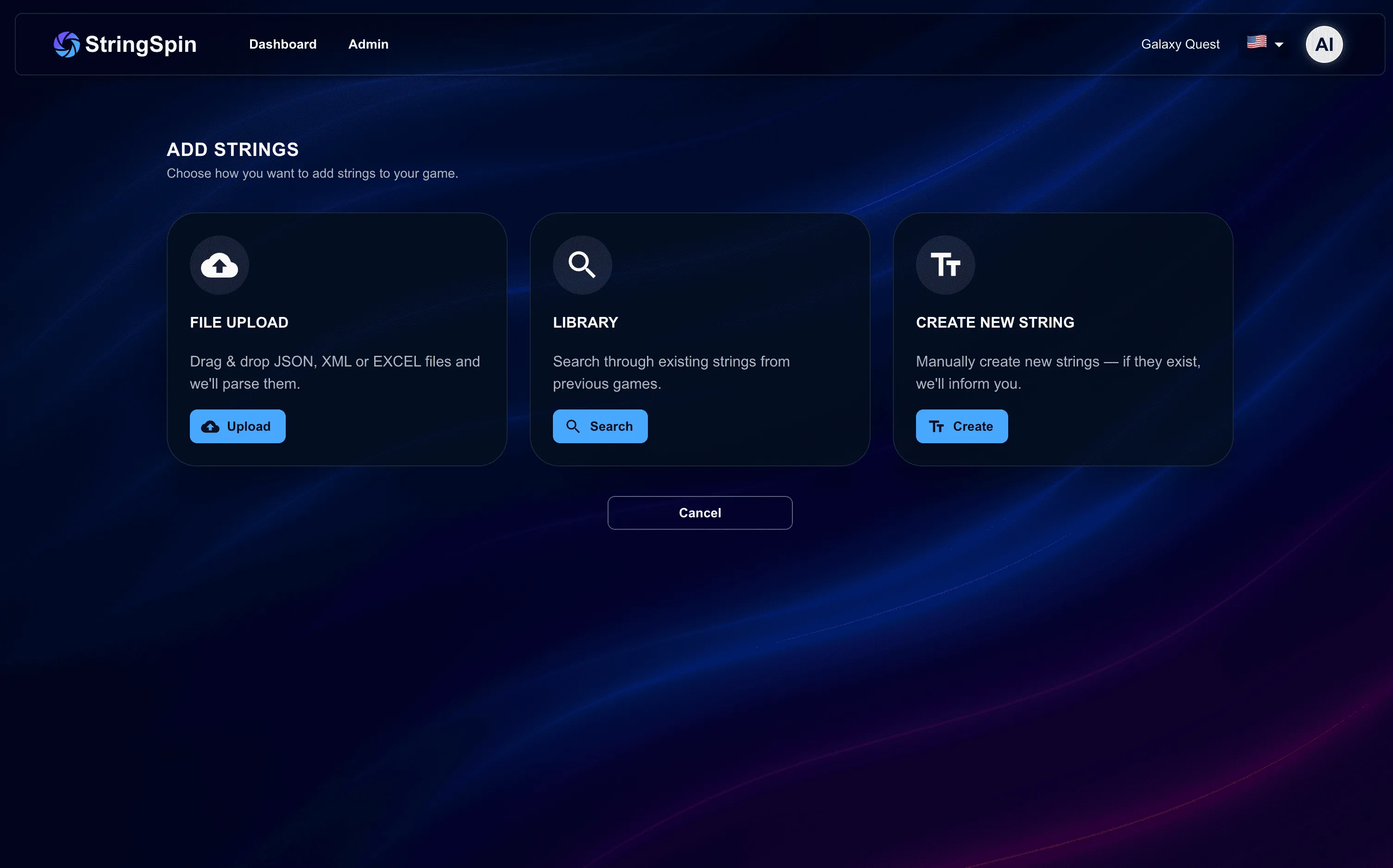 Dashboard StringSpin