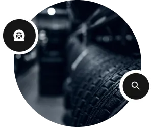 Tires stored in a garage