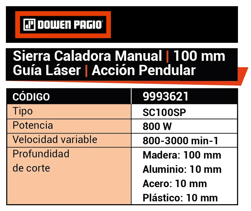 Sierra Caladora Manual - 100 mm - 9993621 | Dowen Pagio