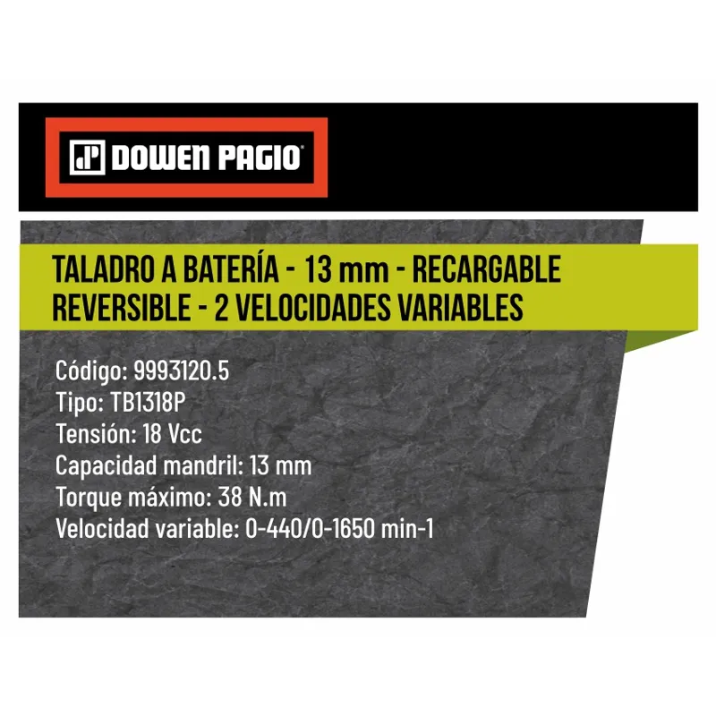 Taladro a Batería - 13 mm - 9993120.5 | Dowen Pagio