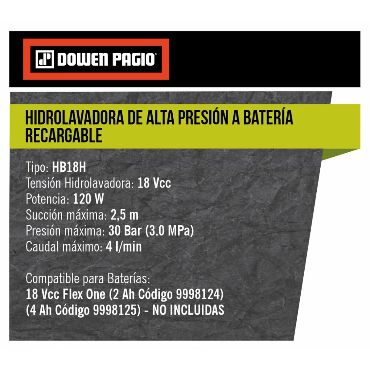 Hidrolavadora de Alta Presión a Batería - 9993022 | Dowen Pagio
