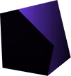 Dark purple abstract geometric shape with sharp edges on black background.
