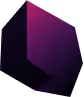 Glowing purple and pink 3D polygonal shape on a dark background.