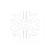 White snowflake icon on a transparent background.