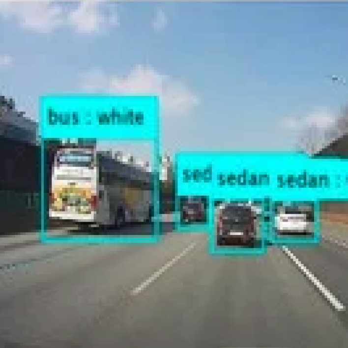 Different vehicle types marked with a box and label.