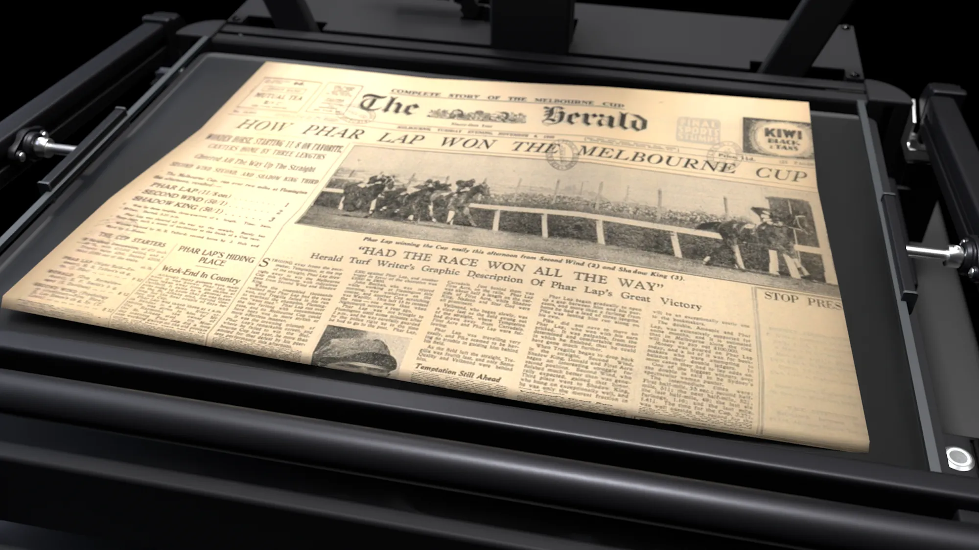 Zeitungen – Alte Zeitung auf der Scanfläche