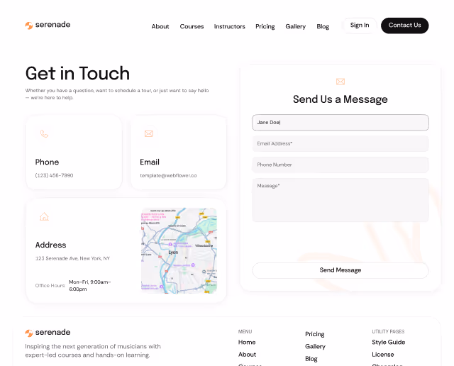 Serenade - Webflow Template