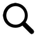 Ícone de lupa preta usada para representar busca ou pesquisa.