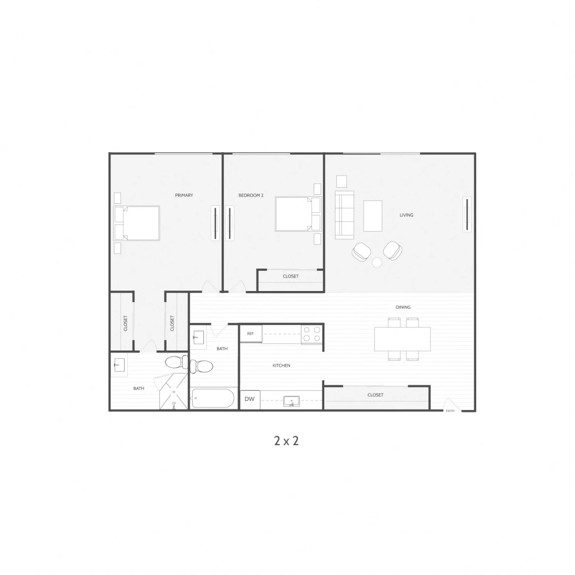 2-2 Apartment Floor plan