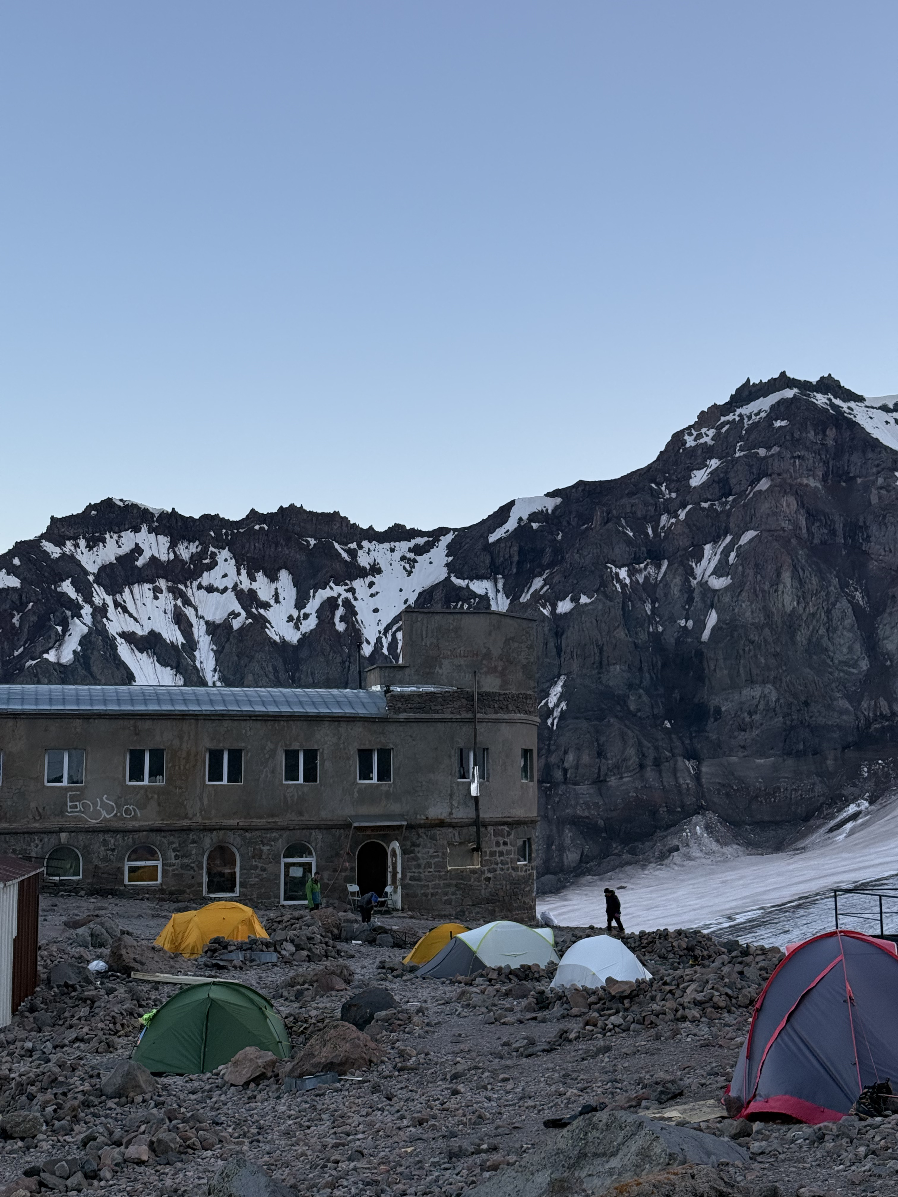 Camp below the Kazbek ridge