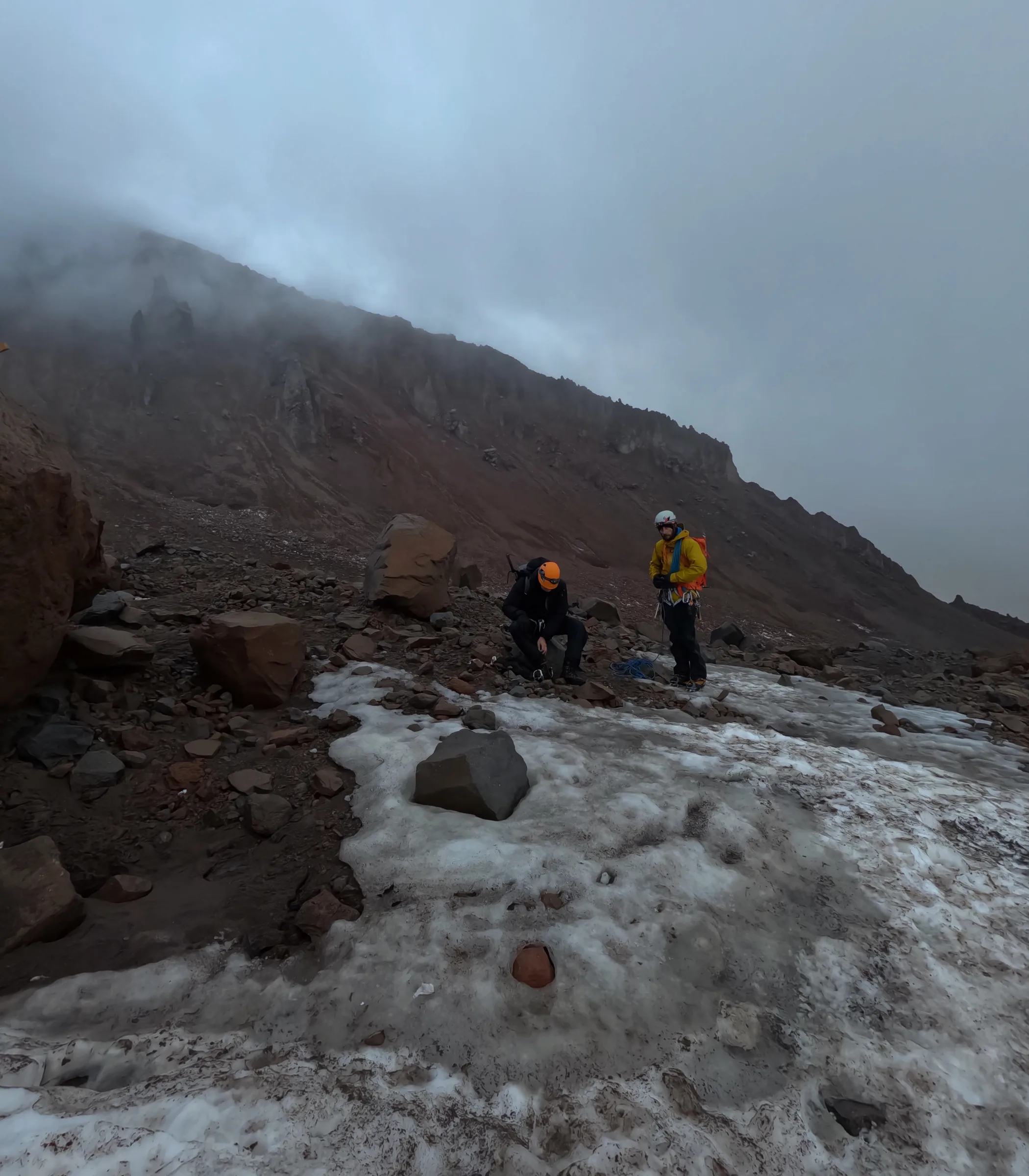 Roped up for the summit push on Kazbek