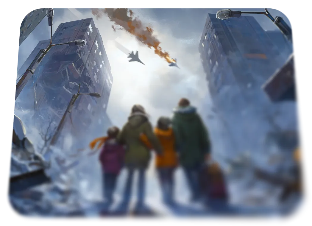 Dynamic battlefield illustration showing multiple military tanks engaged in combat, with the foreground tank firing its main gun creating bright muzzle flash effects, set against a misty mountain landscape with traditional East Asian pagoda-style buildings