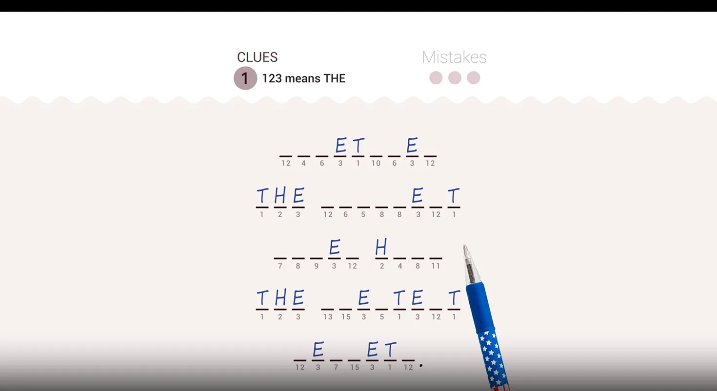 Chat interface with numerical codes
