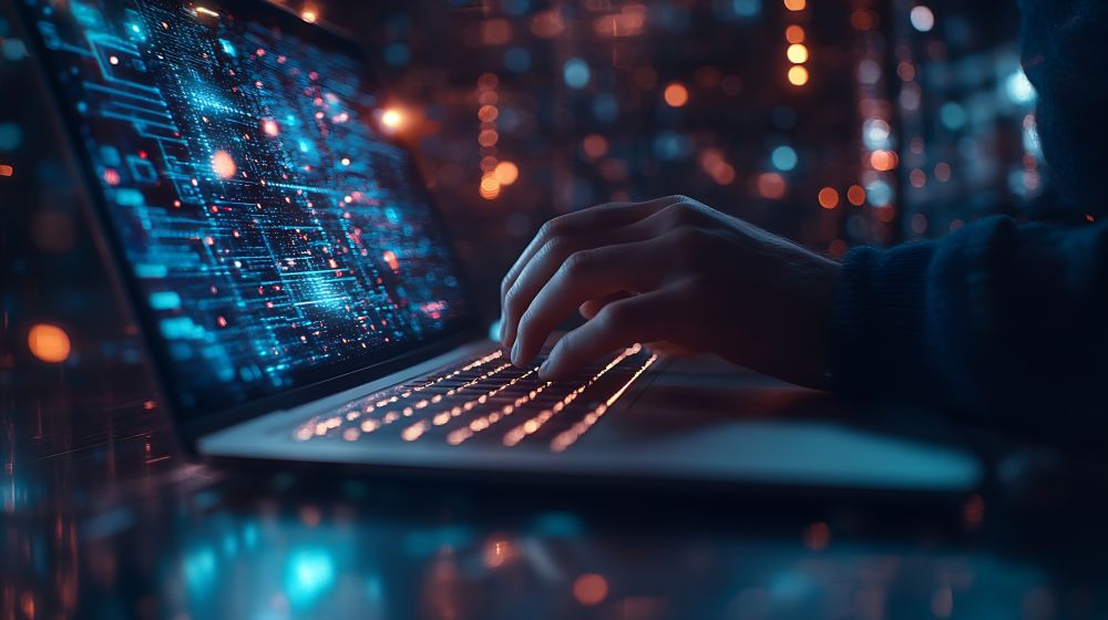 Offshore oil and gas platform overlaid with charts, graphs, and financial analytics on a desk, representing data-driven drilling planning and performance forecasting.