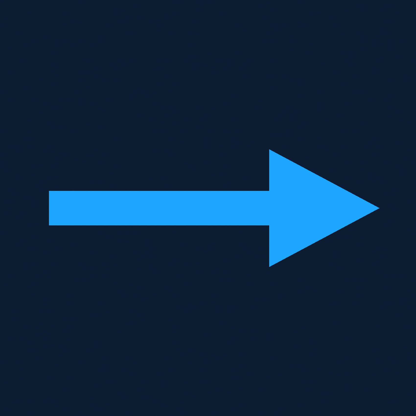 Bright blue rightward arrow on a dark blue background.