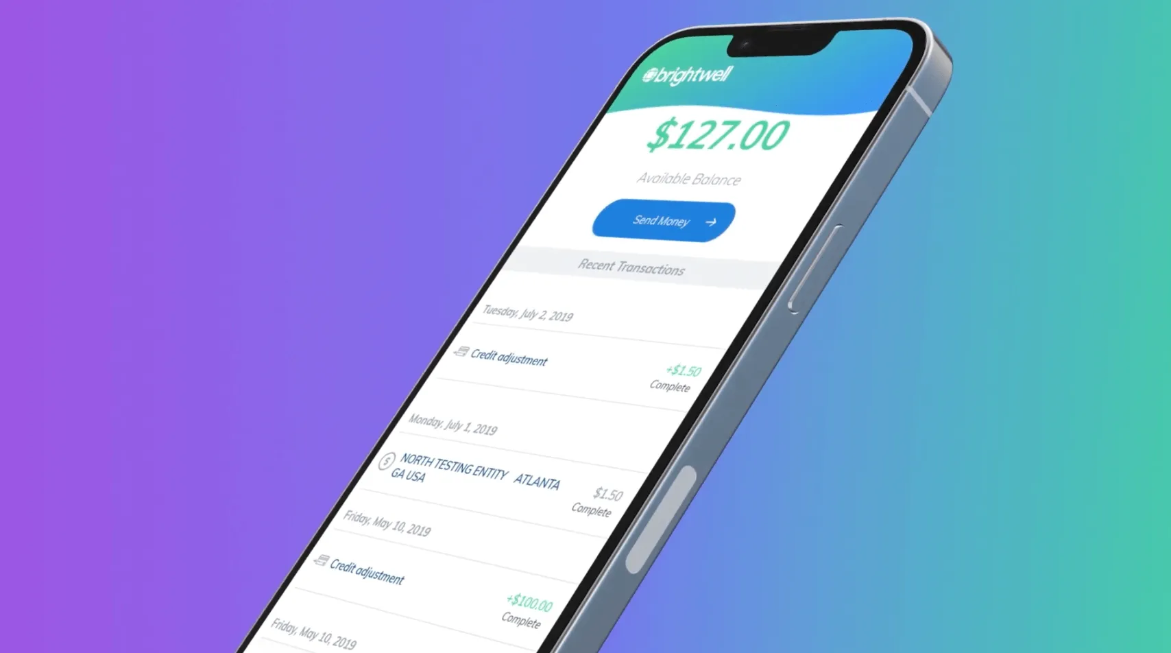 A phone with a $ 2, 000 bill on the screen.