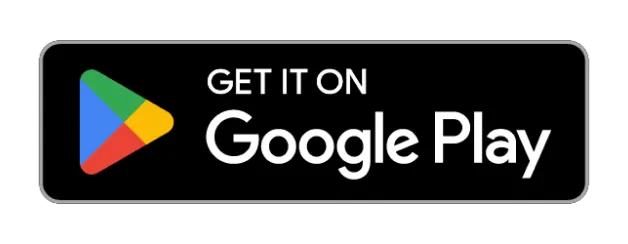 The google play logo on a black background.