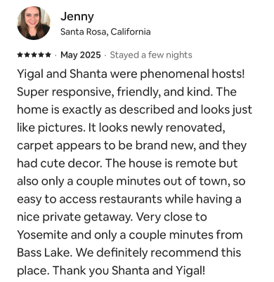 AirBnB Guest Testimonial Jenny