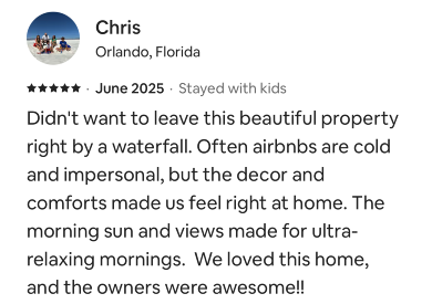 AirBnB Guest Testimonial Chris