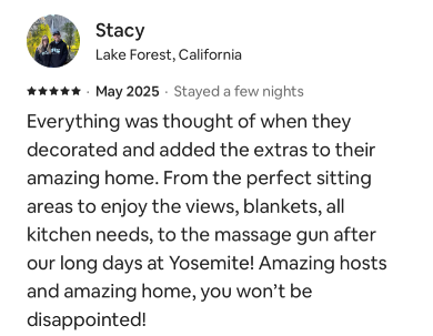 AirBnB Guest Testimonial Stacy
