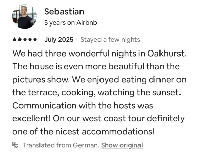 AirBnB Guest Testimonial Sebastian