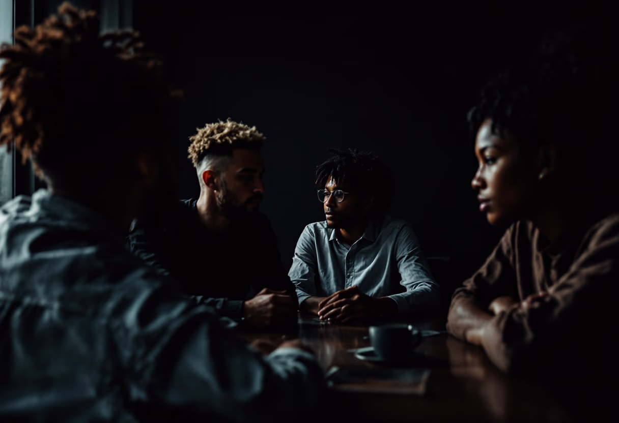image of a diverse team in a meeting (for a edtech)